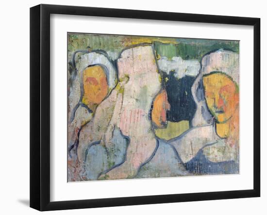 Three Breton Women in Widow's Bonnets-Emile Bernard-Framed Giclee Print