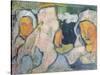 Three Breton Women in Widow's Bonnets-Emile Bernard-Stretched Canvas