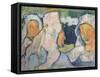 Three Breton Women in Widow's Bonnets-Emile Bernard-Framed Stretched Canvas