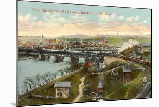 Three Bridges across Delaware, Easton-null-Mounted Art Print