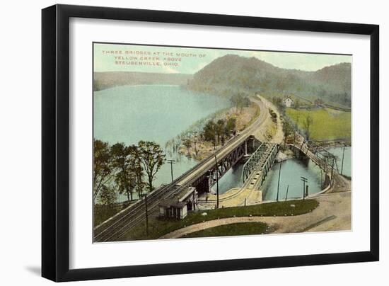 Three Bridges at Steubenville-null-Framed Art Print