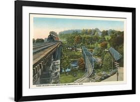 Three Bridges over Green River, Greenfield-null-Framed Art Print