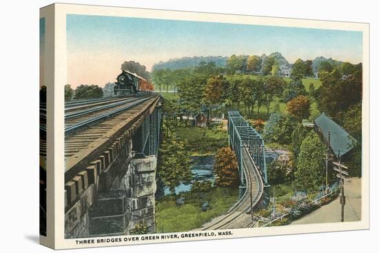 Three Bridges over Green River, Greenfield-null-Stretched Canvas