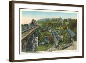 Three Bridges over Green River, Greenfield-null-Framed Art Print
