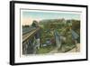 Three Bridges over Green River, Greenfield-null-Framed Art Print