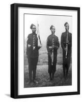 Three British Black Soldiers in Africa Photograph - Africa-Lantern Press-Framed Art Print