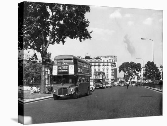 Three Buses at Once!-null-Stretched Canvas