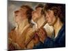 Three Buskers, 1645-1650-Jacob Jordaens-Mounted Giclee Print