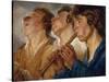 Three Buskers-Jacob Jordaens-Stretched Canvas