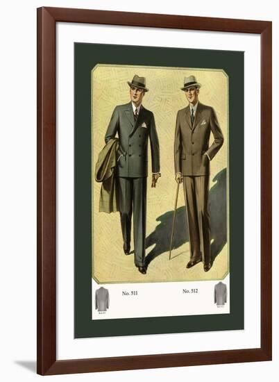 Three-Button Double-Breasted Conservative Sack-null-Framed Art Print