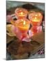 Three Candles and Rose Petals on a Table-Alena Hrbkova-Mounted Photographic Print