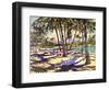 Three Canoes and Palm Shadows-Darrell Hill-Framed Giclee Print