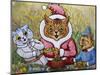 Three Cats and Plum Pudding, C.1935-Louis Wain-Mounted Giclee Print