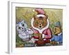 Three Cats and Plum Pudding, C.1935-Louis Wain-Framed Giclee Print