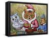 Three Cats and Plum Pudding, C.1935-Louis Wain-Framed Stretched Canvas