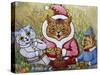 Three Cats and Plum Pudding, C.1935-Louis Wain-Stretched Canvas