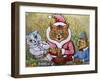 Three Cats and Plum Pudding, C.1935-Louis Wain-Framed Giclee Print