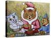 Three Cats and Plum Pudding, C.1935-Louis Wain-Stretched Canvas