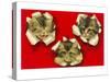 Three Cats Poking Through Paper-null-Stretched Canvas