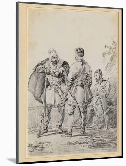 Three Caucasian Men in Conversation-Alexander Orlowski-Mounted Giclee Print