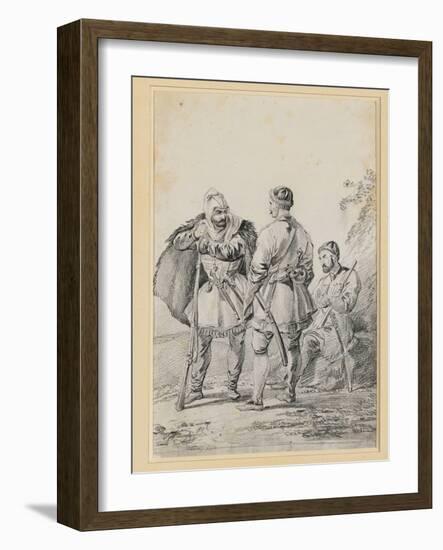 Three Caucasian Men in Conversation-Alexander Orlowski-Framed Giclee Print