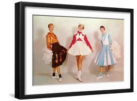Three Cheerleaders, Retro-null-Framed Art Print