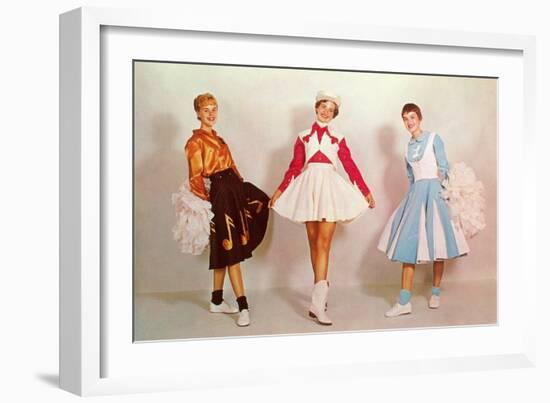 Three Cheerleaders, Retro-null-Framed Art Print