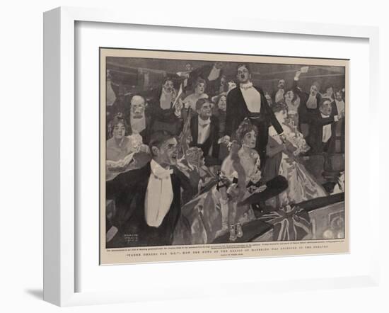 Three Cheers for 'B-P', How the News of the Relief of Mafeking Was Received in the Theatre-Frank Craig-Framed Giclee Print