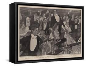 Three Cheers for 'B-P', How the News of the Relief of Mafeking Was Received in the Theatre-Frank Craig-Framed Stretched Canvas