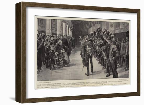 Three Cheers for the Queen, Her Majesty Inspecting Invalided Colonial Volunteers at Windsor Castle-Frederic De Haenen-Framed Giclee Print