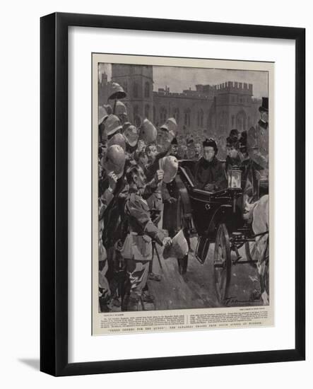 Three Cheers for the Queen, the Canadian Troops from South Africa at Windsor-Frederic De Haenen-Framed Giclee Print
