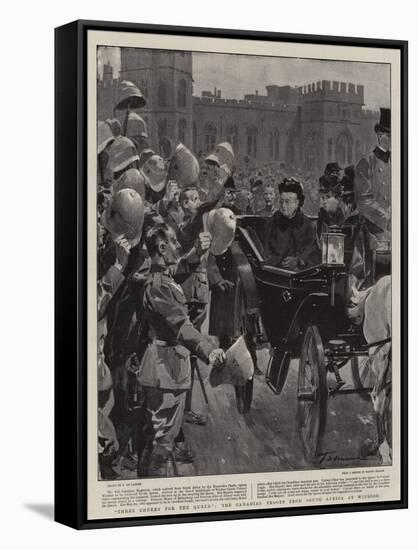 Three Cheers for the Queen, the Canadian Troops from South Africa at Windsor-Frederic De Haenen-Framed Stretched Canvas