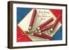 Three Cheers for the Red, White and Blue, Firecrackers-null-Framed Art Print