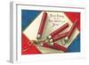 Three Cheers for the Red, White and Blue, Firecrackers-null-Framed Art Print