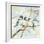 Three Chickadees in Spring Sq-Katrina Pete-Framed Art Print