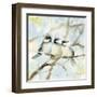 Three Chickadees in Spring Sq-Katrina Pete-Framed Art Print