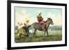 Three Child-Clowns with Burro-null-Framed Art Print