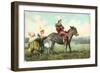 Three Child-Clowns with Burro-null-Framed Art Print