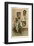 Three Children Break off from Their Game of Battledore and Shuttlecock to Admire the Cuckoo Clock-Harriet M. Bennett-Framed Photographic Print