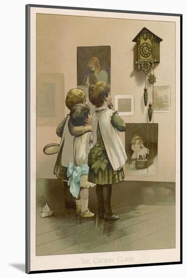 Three Children Break off from Their Game of Battledore and Shuttlecock to Admire the Cuckoo Clock-Harriet M. Bennett-Mounted Photographic Print