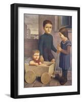 Three Children; Drei Kinder, 1926-Georg Schrimpf-Framed Giclee Print