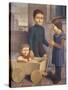 Three Children; Drei Kinder, 1926-Georg Schrimpf-Stretched Canvas
