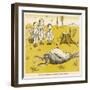 Three Children Look in Astonishment at an Extremely Tubby Bunny-null-Framed Art Print