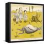 Three Children Look in Astonishment at an Extremely Tubby Bunny-null-Framed Stretched Canvas