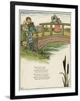 Three Children Playing on a Bridge-Kate Greenaway-Framed Art Print