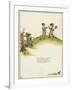 Three Children Playing on a Hill-Kate Greenaway-Framed Photographic Print