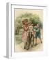 Three Children Playing with a Bicycle-null-Framed Giclee Print