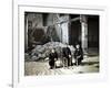 Three Children Playing with Bowling Pins at the Place Drouet d'Erlon, Reims, Marne, France, 1917-Fernand Cuville-Framed Giclee Print