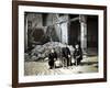 Three Children Playing with Bowling Pins at the Place Drouet d'Erlon, Reims, Marne, France, 1917-Fernand Cuville-Framed Giclee Print