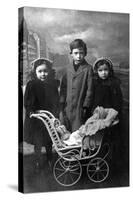 Three Children, Pram-null-Stretched Canvas